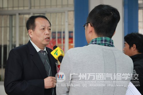 新华教育集团汽修事业部何扬副总经理接受广东电视台的采访